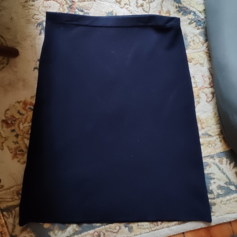 Brooks Brothers Woven Navy A-line Wool Skirt Sz M